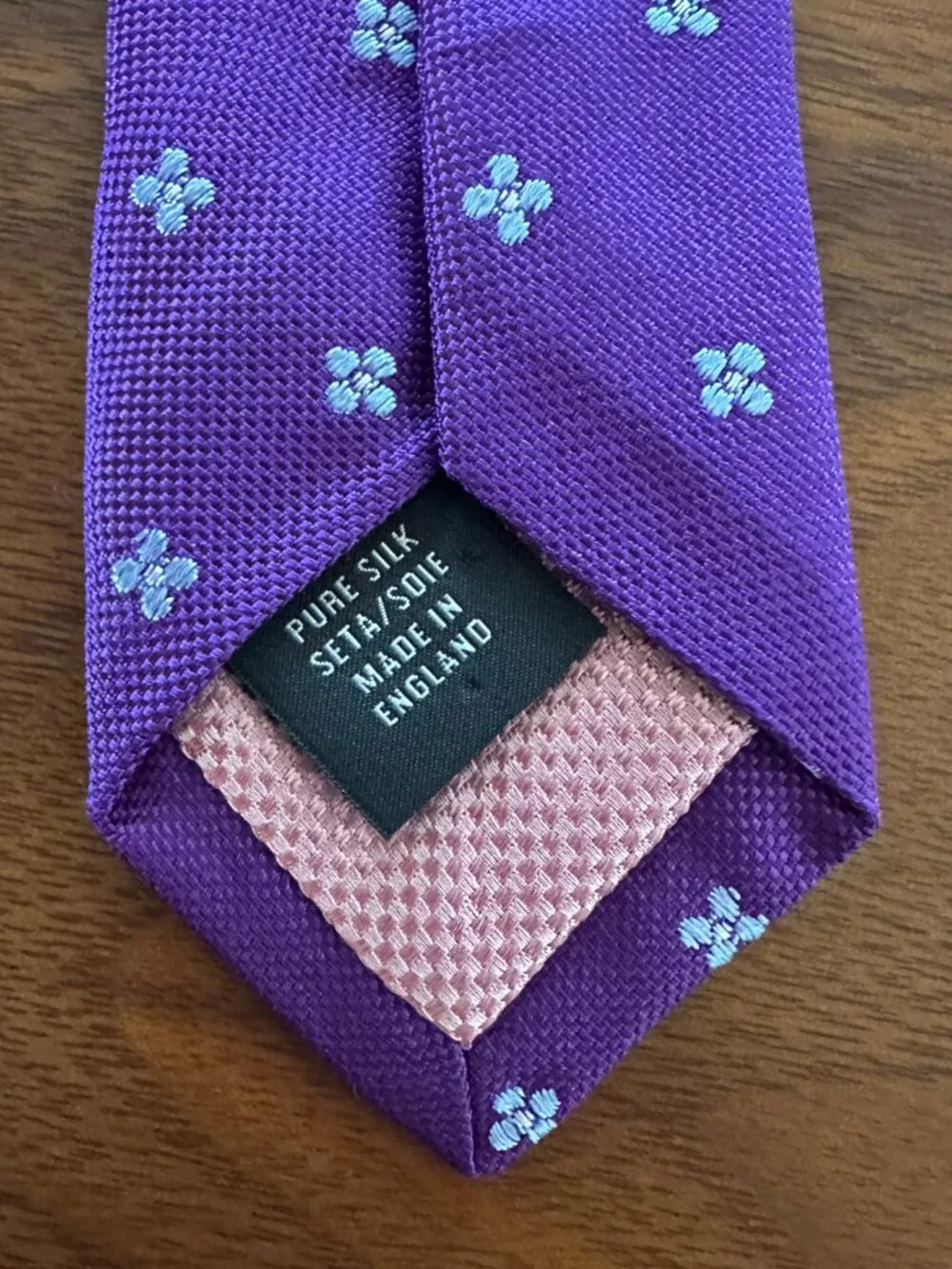 Thomas Pink Purple White Floral Silk Tie
